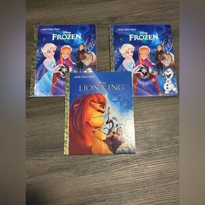 Disney Frozen and Lion King Little Golden Books Set - Blue and Gold